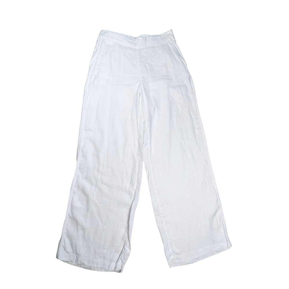 Joie Linen Pants Womens Medium White Wide Leg Coastal Beach Boho Chic Vacation - Picture 2 of 11